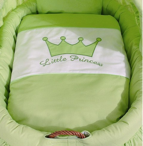 Kosz Mojżesza wiklinowy ze składaną budką- Little Princess zielony