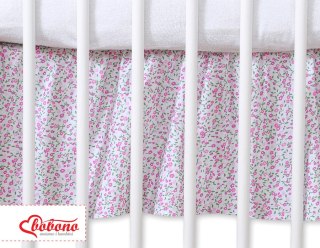 Falbanka maskująca 120x60cm- Wiszące serduszka łączka różowa