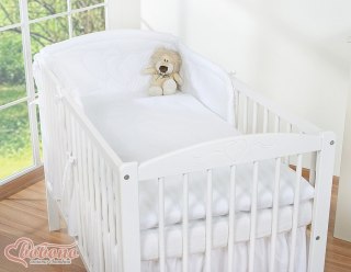 Ochraniacz do łóżeczka na szczebelki uniwersalny - Serduszka białe