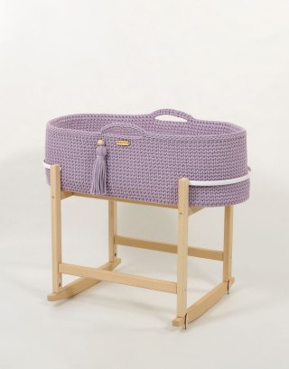 Kosz Mojżesza BOHO Handmade z kołyską - lila