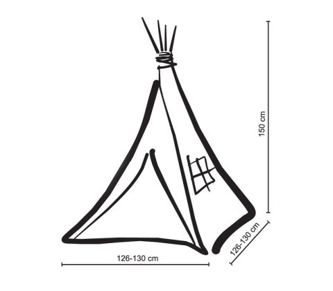 Namiot Tipi dla dzieci + zawieszki pióra - szary