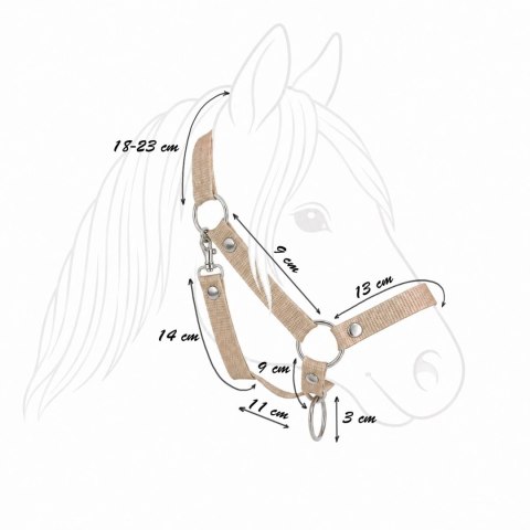 Kantar regulowany dla konia Hobby Horse A3 czerwony z czarnym futerkiem