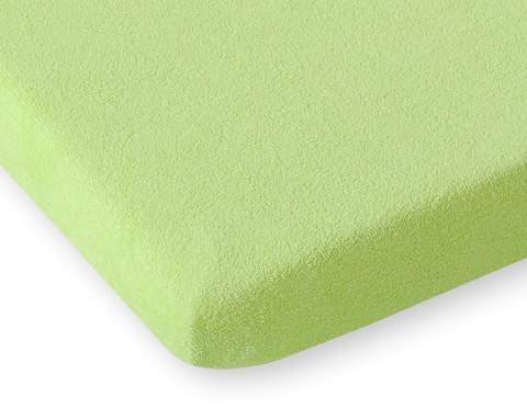 Prześcieradło frotte z gumką do łóżeczka 120x60cm - zielone
