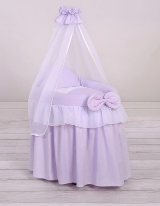 Wózek dla lalek Kosz Mojżesza dla lalek z baldachimem LITTLE PRINCESS fioletowy