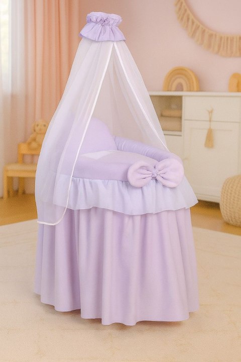 Wózek dla lalek Kosz Mojżesza dla lalek z baldachimem LITTLE PRINCESS fioletowy