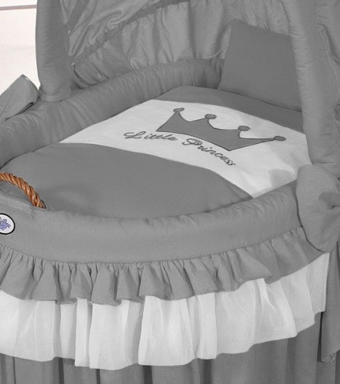 Kosz Mojżesza wiklinowy ze składaną budką- Little Prince antracyt