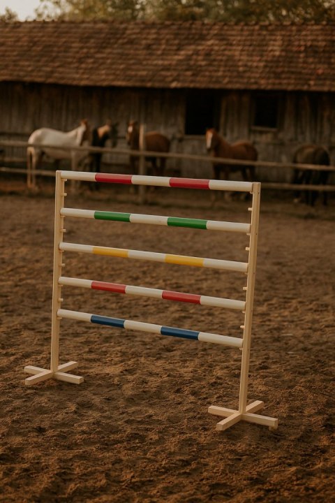 Przeszkoda skokowa do Hobby Horse 120cm, dwie belki - czerwona i niebieska