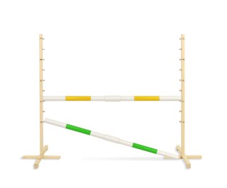 Przeszkoda skokowa do Hobby Horse 160cm, h-120 cm, dwie belki - żółta i zielona