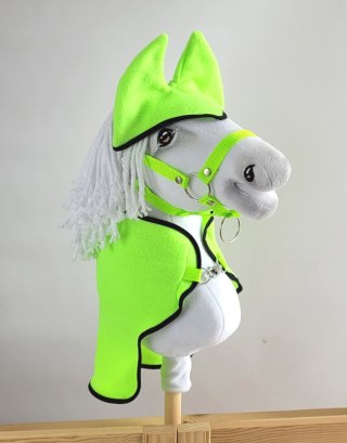 Zestaw dla Hobby Horse A3: polarowa derka + nauszniki - neon green