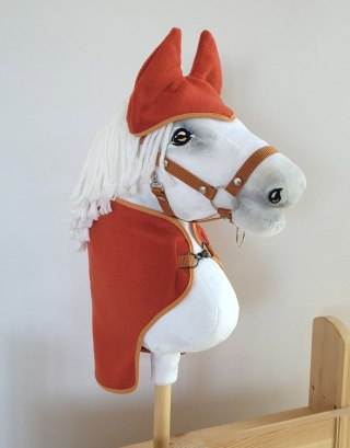 Zestaw dla Hobby Horse A3: polarowa derka + nauszniki - rudy