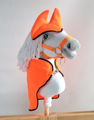 Zestaw dla Hobby Horse uniwersalny A4 i A5: polarowa derka + nauszniki - neon orange