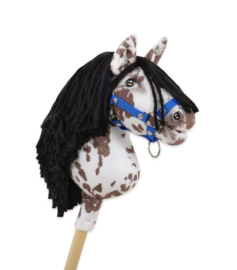 Hobby Horse Mały koń na kiju Premium tarantowaty biało-brązowy z czarną grzywą A4