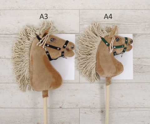 Hobby Horse Mały koń na kiju Premium tarantowaty biało-brązowy z czarną grzywą A4
