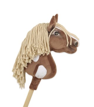 Hobby Horse Średni koń na kiju Premium beżowy western gniady z jasną grzywą A4