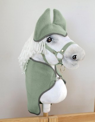 Zestaw dla Hobby Horse A3: polarowa derka + nauszniki - szałwia
