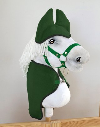Zestaw dla Hobby Horse A3: polarowa derka + nauszniki - zielony
