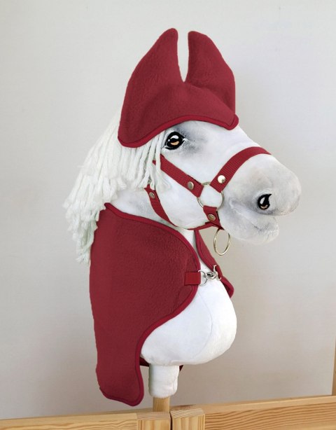 Zestaw dla Hobby Horse uniwersalny A4 i A5: polarowa derka + nauszniki - bordo