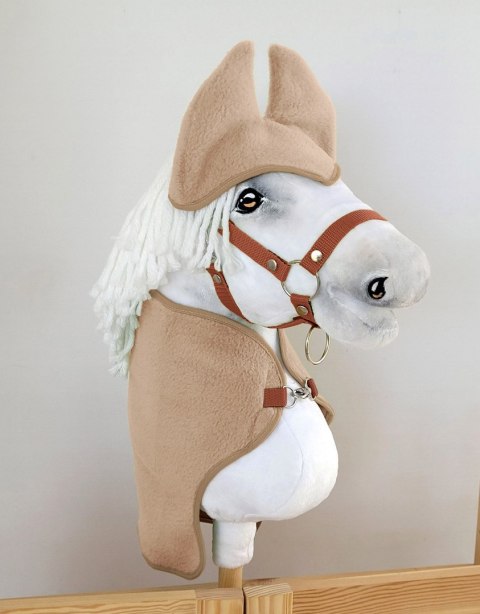 Zestaw dla Hobby Horse uniwersalny A4 i A5: polarowa derka + nauszniki - camel