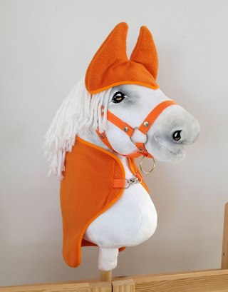 Zestaw dla Hobby Horse uniwersalny A4 i A5: polarowa derka + nauszniki - pomarańczowy